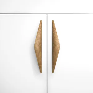 Wooden drawer pulls unusually shapes for kitchen design